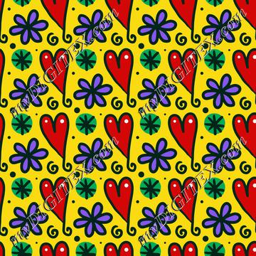 Hearts and flowers pattern