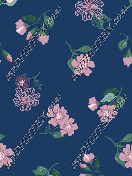 Navy floral print