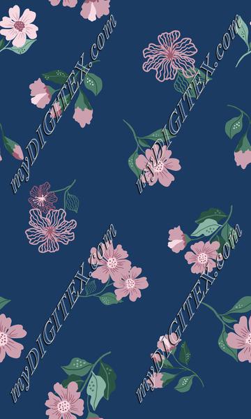 Navy floral print