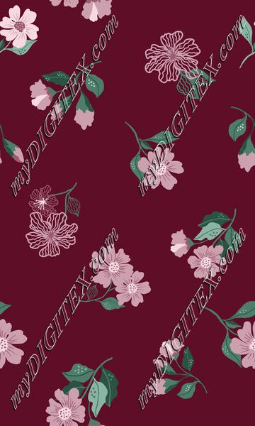 Burgandy floral print