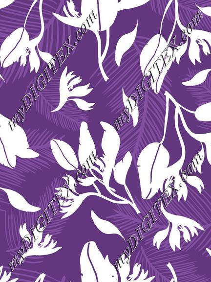 Purple Tropical Fashion Print