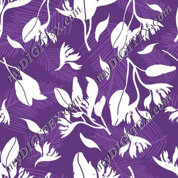Purple Tropical Fashion Print
