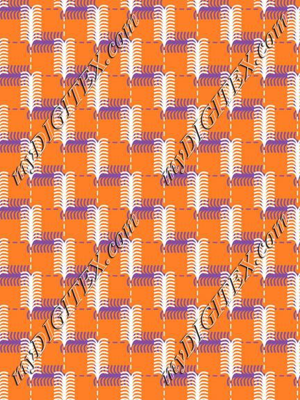 Modern Geometric Orange Purple and White Print