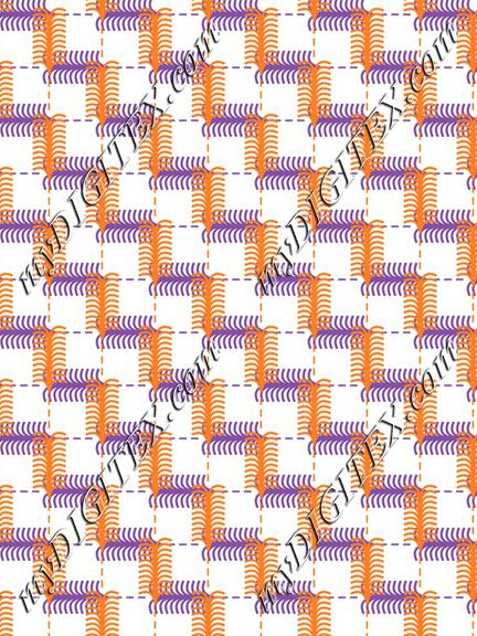 Geometric fashion print Purple and Orange