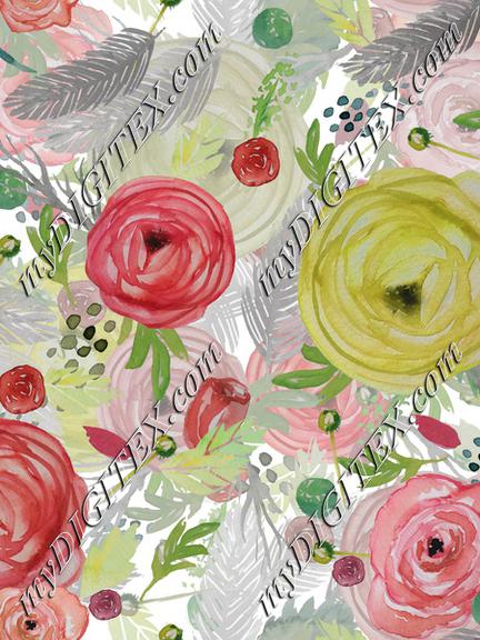 Beautiful Watercolor Floral Multi-layered