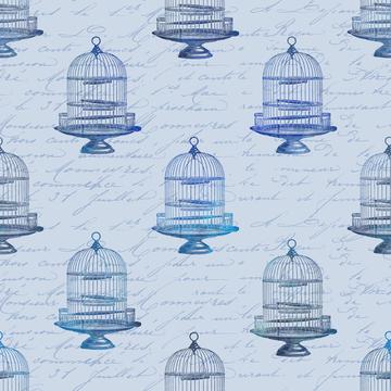 Blue Vintage Bird Cage