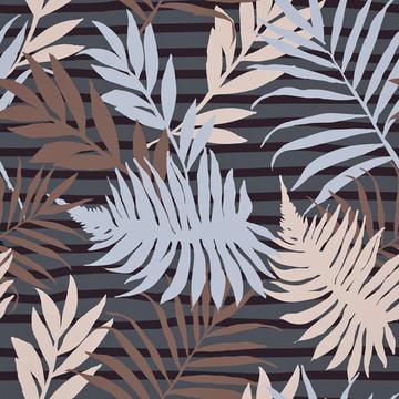 Palm Leaves On Stripes