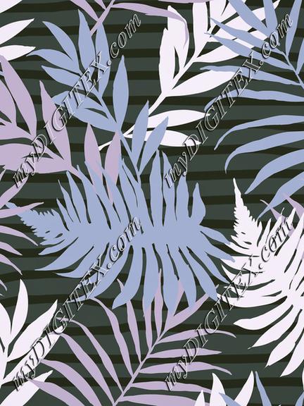 Palm Leaves On Stripes