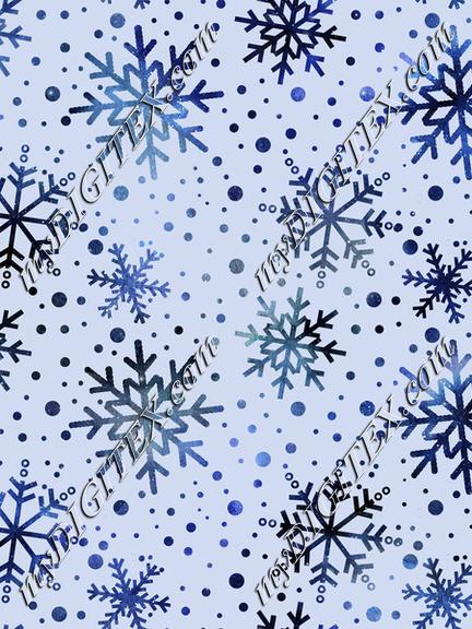 Blue Snow Crystal Pattern