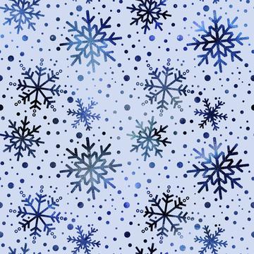 Blue Snow Crystal Pattern