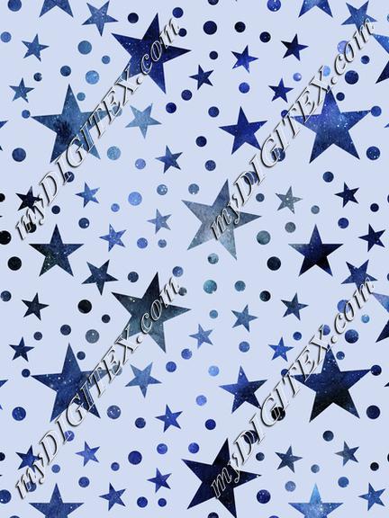 Blue Watercolor Stars