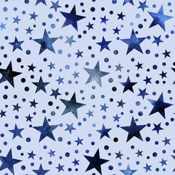 Blue Watercolor Stars