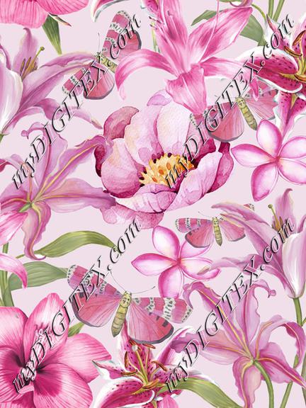 Pink Watercolor Flower Pattern