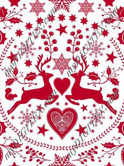 Folk Art Xmas Deer white