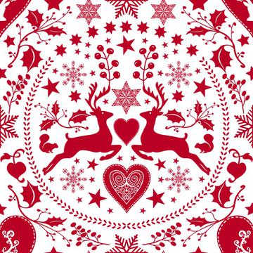 Folk Art Xmas Deer white