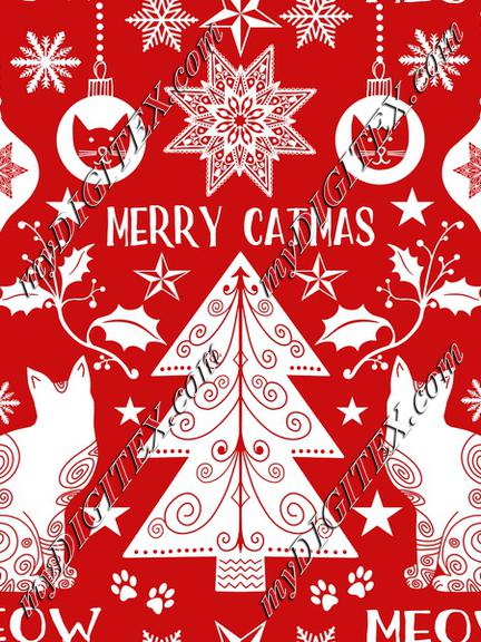 Merry Catmas red