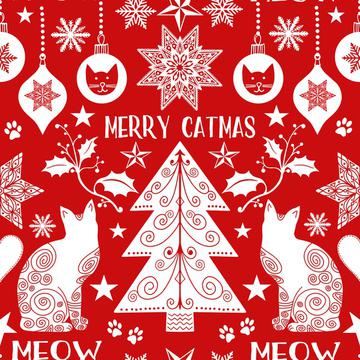 Merry Catmas red