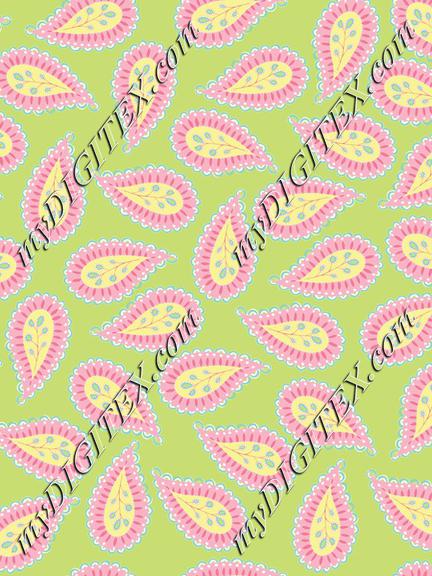 Pastel Paisley coord. green bg-01