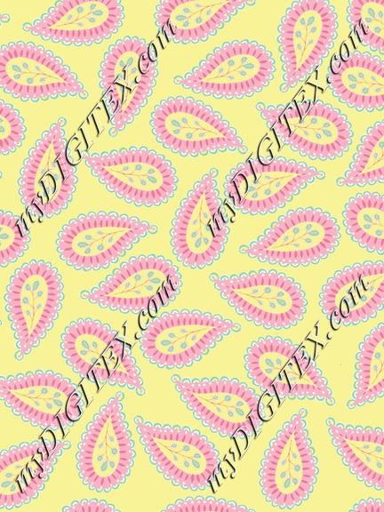 Pastel Paisley coord. yellow bg-01