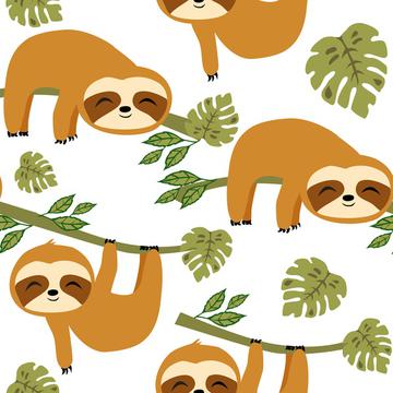 Cute Sloths in Jungle
