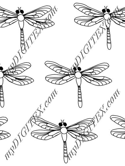 Dragonflies Black and White