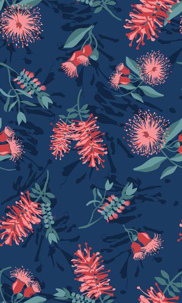 Australian-Native-Flowers-Navy