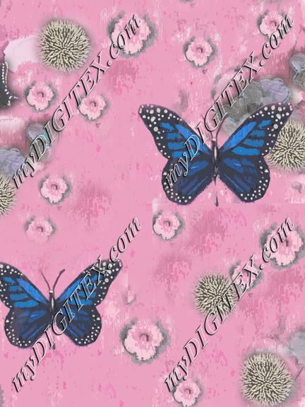 Butterflies Painted pink blue