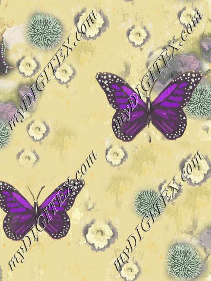 Butterflies Painted yellow violet