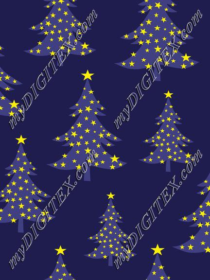 Christmas Tree Blue with Stars