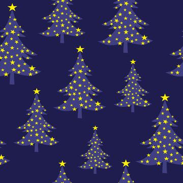 Christmas Tree Blue with Stars