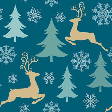 Magical Christmas Forest, Reindeer and Trees on Navi