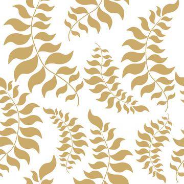 Golden Leaves on White, Elegant Christmas, Winter Pattern