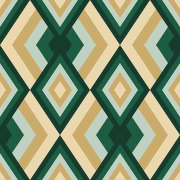Abstract Geometric Pattern with Deep Green