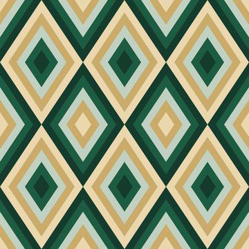 Geometric Abstract Pattern, with Deep Green