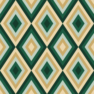 Geometric Abstract Pattern, with Deep Green