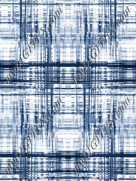 Light indigo blue shibori tie dye tartan