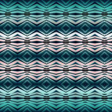 Green peach abstract geometric rhombic pattern