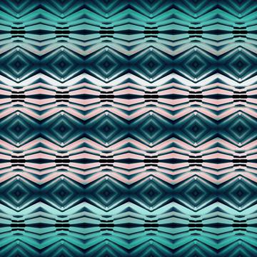 Green peach abstract geometric rhombic pattern