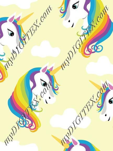 Magical Rainbow Unicorns on Yellow