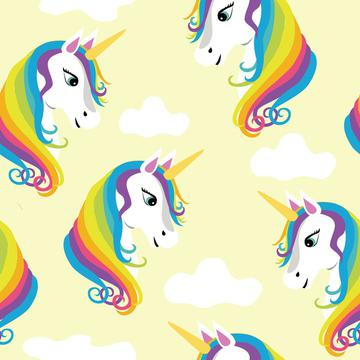 Magical Rainbow Unicorns on Yellow