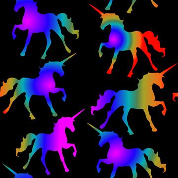 Rainbow Unicorns on Black