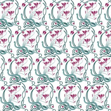 Fuschia Nouveau on white