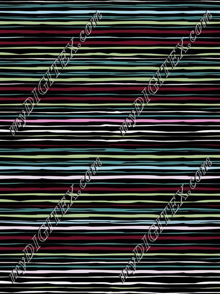 Watercolor Succulents (horizontal stripes on black)
