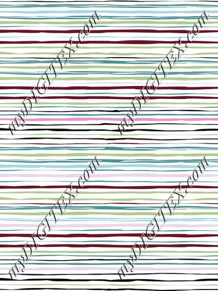 Watercolor Succulents (horizontal stripes on white)