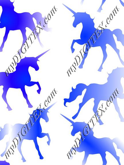 Unicorns on Blue