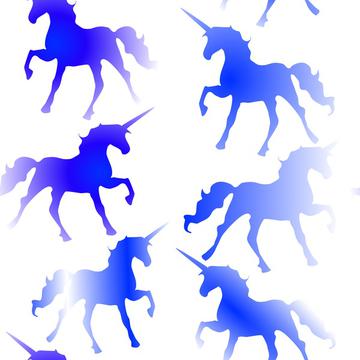 Unicorns on Blue