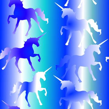 Unicorns on Blue