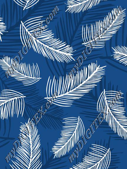 Palm Leaves Classic Blue Back