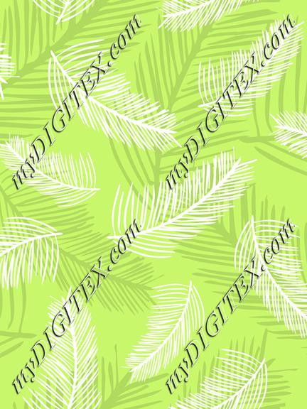 Palm Leaves Lime Green Back