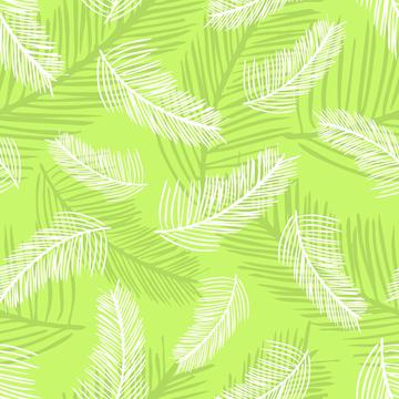 Palm Leaves Lime Green Back